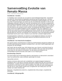 Samenvatting Evolutie door Renato Massa