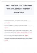 NCRT PRACTICE TEST QUESTIONS  WITH 100% CORRECT ANSWERS {  GRADED A+}