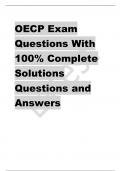 OECP Exam  Questions With  100% Complete  Solutions Questions and  Answers