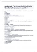 Anatomy & Physiology Multiple Choice Questions