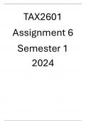 TAX2601 Assignment 2 (COMPLETE ANSWERS) Semester 2 2024 