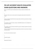PSI LIFE ACCIDENT HEALTH EVALUATED EXAM QUESTIONS AND ANSWERS 