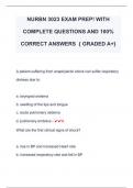 NURBN 3023 EXAM PREP! WITH  COMPLETE QUESTIONS AND 100%  CORRECT ANSWERS { GRADED A+} 