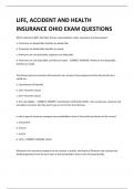 LIFE, ACCIDENT AND HEALTH INSURANCE OHIO EXAM QUESTIONS 