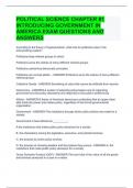 POLITICAL SCIENCE CHAPTER #1 INTRODUCING GOVERNMENT IN AMERICA EXAM QUESTIONS AND ANSWERS