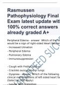 Rasmussen Pathophysiology Final Exam latest update with 100% correct answers already graded A+