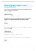NURA 1500 test 5-endocrine and musculoskeletal Questions and Answers with complete solution