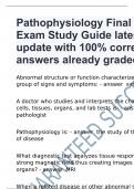 Pathophysiology Final Exam Study Guide latest update with 100% correct answers already graded A+