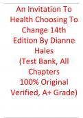 Test Bank For An Invitation to Health Choosing to Change 14th Edition By Dianne Hales