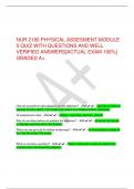 NUR 2180 PHYSICAL ASSESMENT MODULE 5 QUIZ WITH QUESTIONS AND WELL VERIFIED ANSWERS[ACTUAL EXAM 100%] GRADED A+