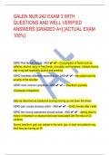 GALEN NUR 242 EXAM 3 WITH QUESTIONS AND WELL VERIFIED ANSWERS [GRADED A+] [ACTUAL EXAM 100%]