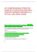 ATI COMPREHENSIVE PREDITOR EXAM WITH QUESTIONS AND WELL VERIFIED ANSWERS [GRADED A+] ACTUAL 100% [REAL EXAM]