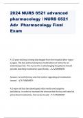 2024 NURS 6521 advanced pharmacology / NURS 6521  Adv  Pharmacology Final  Exam 