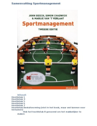 Samenvatting Sportmanagement