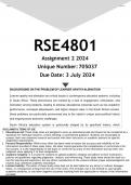 RSE4801 Assignment 2 (ANSWERS) 2024 - DISTINCTION GUARANTEED