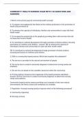 COMMUNITY HEALTH NURSING EXAM WITH 140 QUESTIONS AND  ANSWERS      1.	Which is the primary goal of community health nursing?    A. To support and supplement the efforts of the medical profession in the promotion of  health and prevention of	    B. To enha