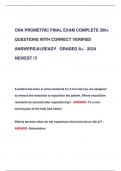 CNA PROMETRIC FINAL EXAM COMPLETE 200+  QUESTIONS WITH CORRECT VERIFIED  ANSWERS|ALREADY GRADED A+ 2024  NEWEST !!!
