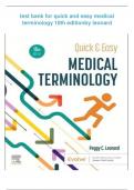 test bank - quick and easy medical terminology 10th edition ( Peggy C. Leonard,2023 ) Chapter 1-15 || All Chapters