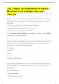 ATI Chapter 23: Medications for Bipolar Disorders Exam with Questions and Answers