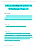 SMAD 150 Exam #3 (Final) Questions and  Verified Answers | Passed | A+