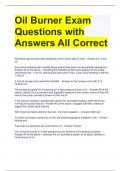 Oil Burner Exam Questions with Answers All Correct 