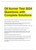 Oil burner Test 2024 Questions with Complete Solutions 