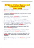 DAT Study of Natural Sciences pt. 1  Comprehensive Exam  Study Guide