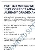 PATH 370 Midterm WITH 100% CORRECT ANSWERS ALREADY GRADED A+.