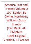 Test Bank For America Past and Present Volume 2 10th Edition By Divine Northwes Williams Gross Brands