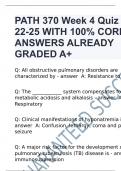 PATH 370 Week 4 Quiz Ch. 22-25 WITH 100% CORRECT ANSWERS ALREADY GRADED A+