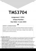 TMS3704 Assignment 2 (ANSWERS) 2024 - DISTINCTION GUARANTEED