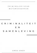 Forensisch Welzijnswerk en Criminaliteit en Samenleving 