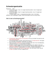 Schoolorganisatie samenvatting 