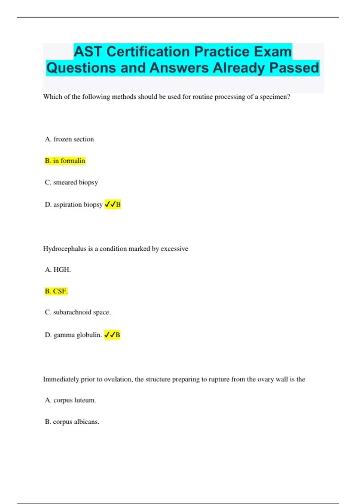 AST Certification Practice Exam Questions and Answers Already Passed 24 ...