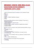 DEVASC CISCO 200-901 EXAM QUESTIONS WITH CORRECT ANSWERS 100% 2024