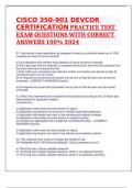 CISCO 350-901 DEVCOR CERTIFICATION PRACTICE TEST EXAM QUESTIONS WITH CORRECT ANSWERS 100% 2024