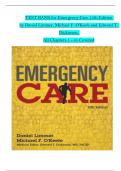 Emergency Care, 13th Edition TEST BANK by Daniel Limmer, Michael F. O'Keefe, Verified Chapters 1 - 41, Complete Newest Version