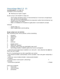 Samenvatting Handboek Online Marketing 4 & extra sheets