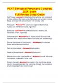 PCAT Biological Processes Complete 2024  Exam  Full Review Study Guide