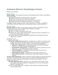 Samenvatting algemene colleges discover psychology PSY1029 