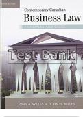 TEST BANK FOR CONTEMPORARY CANADIAN BUSINESS LAW WILLIES 10TH EDITION TEST BANK & SOLUTIONS MANUAL