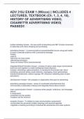 ADV 318J EXAM 1 (Wilcox) | INCLUDES 4 LECTURES, TEXTBOOK (Ch. 1, 3, 4, 18), HISTORY OF ADVERTISING VIDEO, CIGARETTE ADVERTISING VIDEO| PASSED!!