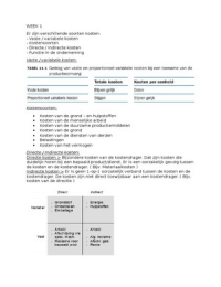 Samenvatting Kosten baten analyse 1.2