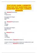 PCAT STUDY GUIDE: CHEMISTRY PRACTICE TEST QUESTIONS 2024 EXAM PREP WITH 100% CORRECT ANSWERS