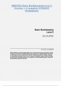 BBK99E2 Basic Bookkeeping Level 2 Version- v.4 complete STUDENT WORKBOOK