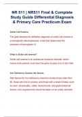 NR 511 | NR511 Final & Complete Study Guide Differential Diagnosis & Primary Care Practicum Exam