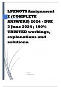 LPENGTS Assignment 2 (COMPLETE ANSWERS) 2024 - DUE 3 June 2024 ; 100% TRUSTED workings, explanations and solutions. 