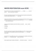 WATER RESTORATION exam IICRC