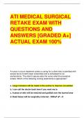 ATI MEDICAL SURGICAL RETAKE EXAM WITH QUESTIONS AND ANSWERS [GRADED A+] ACTUAL EXAM 100%