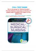 Test Bank For Davis Advantage for Medical-Surgical Nursing Making Connections to Practice 2nd Edition by Janice J. Hoffman, Nancy J. Sullivan |9780803677074|All Chapters 1-71 LATEST 2024